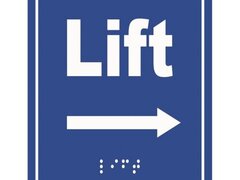 Placute braille lift cu sageata in dreapta pentru nevazatori