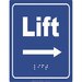 Placute braille lift cu sageata in dreapta pentru nevazatori